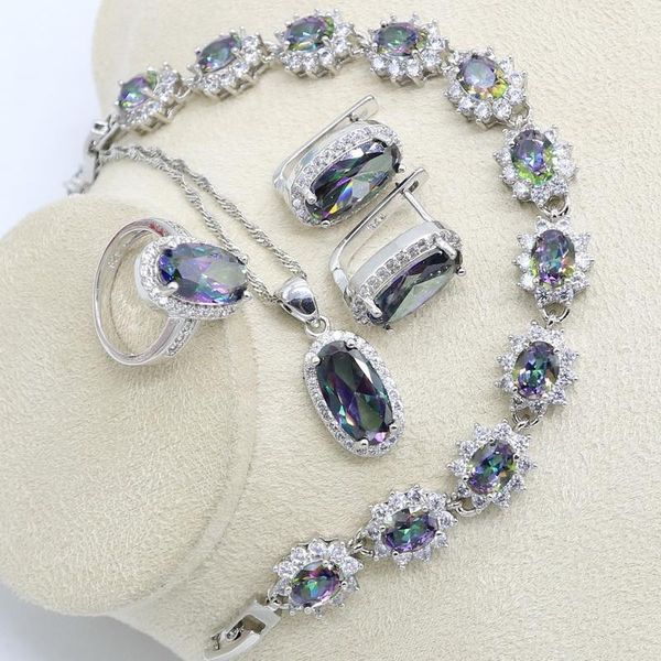 wedding jewelry sets rainbow zircon bridal for women 925 silver stone costume set bracelet necklace rings, Slivery;golden
wedding jewelry sets rainbow zircon bridal for women 925 silver stone costume set bracelet necklace rings, Slivery;golden