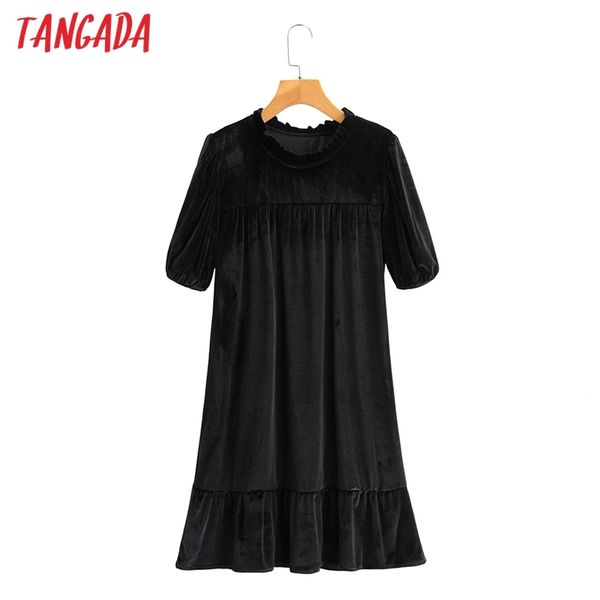 summer women black velvet dess ruffles neck short sleeve ladies loose mini dress vestidos sy265 210416, Black;gray
summer women black velvet dess ruffles neck short sleeve ladies loose mini dress vestidos sy265 210416, Black;gray