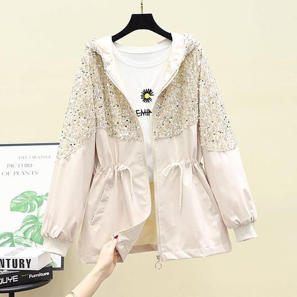 plus size outerwear & coats spring autumn women's fashion sequin stitching zipper short jacket black drawstring waist hooded windbreake
plus size outerwear & coats spring autumn women's fashion sequin stitching zipper short jacket black drawstring waist hooded windbreake