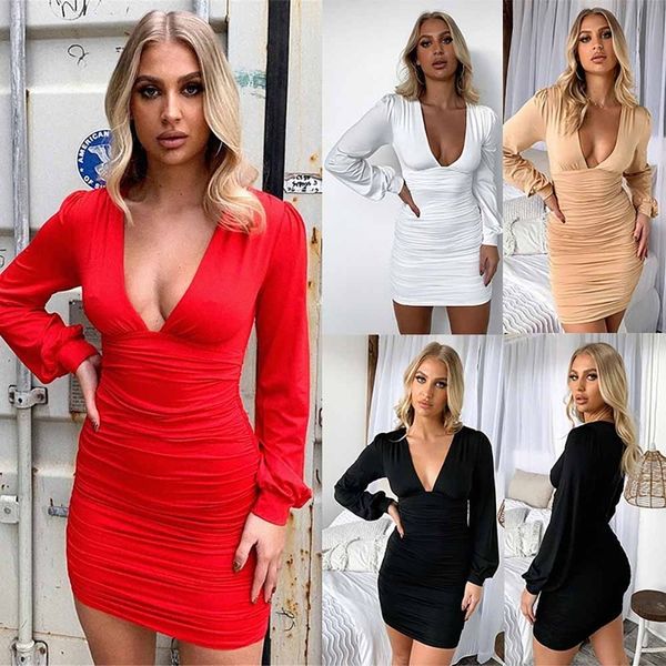 women's black low-cut v-neck long-sleeved hip-wrapped bodycon dress autumn fashion pleated party club mini dress, Black;gray
women's black low-cut v-neck long-sleeved hip-wrapped bodycon dress autumn fashion pleated party club mini dress, Black;gray