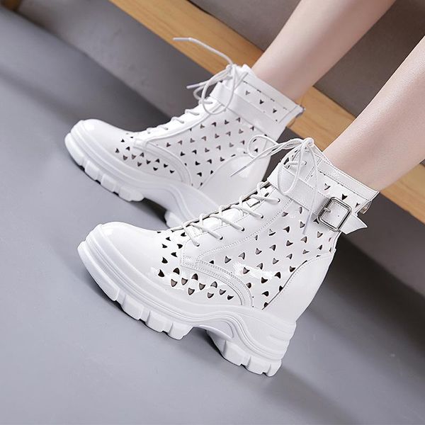 fashion trend women booties 2021 hollow out thick bottom with platforms wedges heels short boots casual ankle, Black
fashion trend women booties 2021 hollow out thick bottom with platforms wedges heels short boots casual ankle, Black