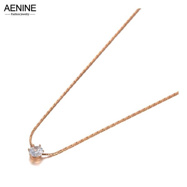 chokers aenine simple design rose gold cz crystal charm pendant necklaces for women girl trendy titanium steel office necklace an20213, Golden;silver
chokers aenine simple design rose gold cz crystal charm pendant necklaces for women girl trendy titanium steel office necklace an20213, Golden;silver