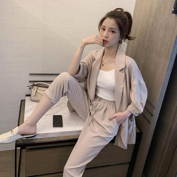women's two piece pants spring summer casual sets women plus size autumn blazer jacket+pants suits office lady elegant and trousers, White
women's two piece pants spring summer casual sets women plus size autumn blazer jacket+pants suits office lady elegant and trousers, White