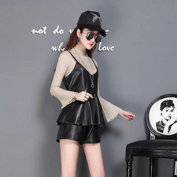 women's vests autumn winter women irregular leather faux vest female v neck sleeveless loose waistcoat ladies coat a183, Black;white
women's vests autumn winter women irregular leather faux vest female v neck sleeveless loose waistcoat ladies coat a183, Black;white
