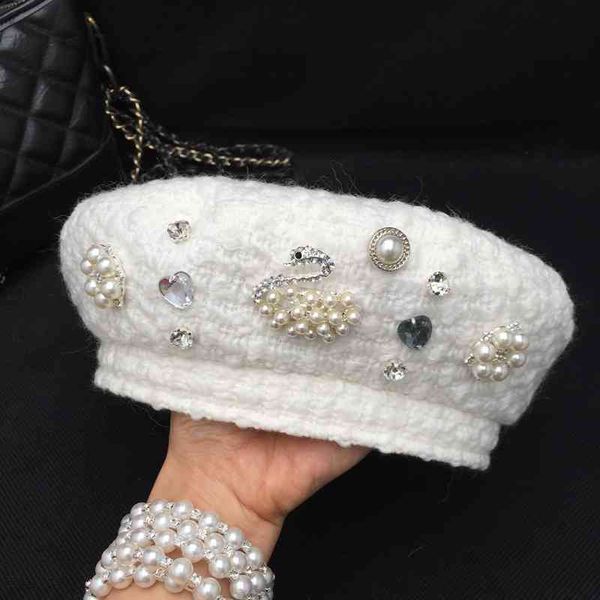 berets spring and autumn period the tweed pearl diamond hat beret for women painter elegant 3w1k, Blue;gray
berets spring and autumn period the tweed pearl diamond hat beret for women painter elegant 3w1k, Blue;gray