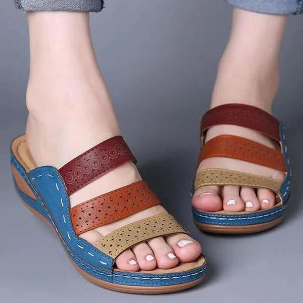 slippers summer 2021 women's fashion mixed color sloping shoes casual non-slip beach women zapatillas mujer wedges, Black
slippers summer 2021 women's fashion mixed color sloping shoes casual non-slip beach women zapatillas mujer wedges, Black