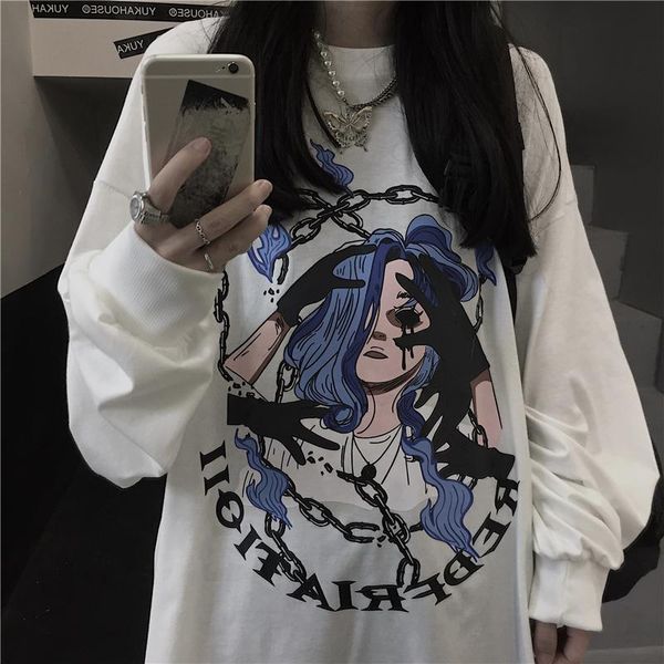 japanese anime cartoon print punk gothic oversize y2k black streetwear harajuku kpop clothes long sleeve loose women t-shirt women's, White
japanese anime cartoon print punk gothic oversize y2k black streetwear harajuku kpop clothes long sleeve loose women t-shirt women's, White
