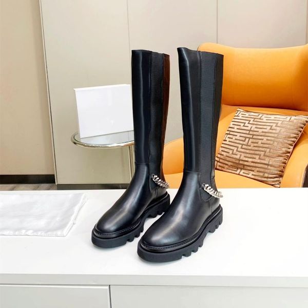 boots genuine leather long women shoes winter metal decoration chain platform slip-on botas de mujer size 35-41, Black
boots genuine leather long women shoes winter metal decoration chain platform slip-on botas de mujer size 35-41, Black