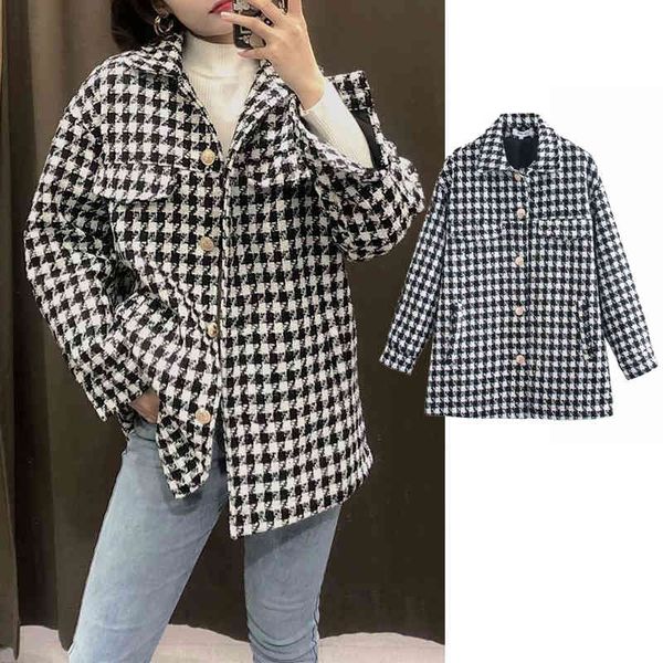 women's down & parkas autumn houndstooth golden buttons turn collar shirt coat elegant jacket autumn long 5059, Black
women's down & parkas autumn houndstooth golden buttons turn collar shirt coat elegant jacket autumn long 5059, Black
