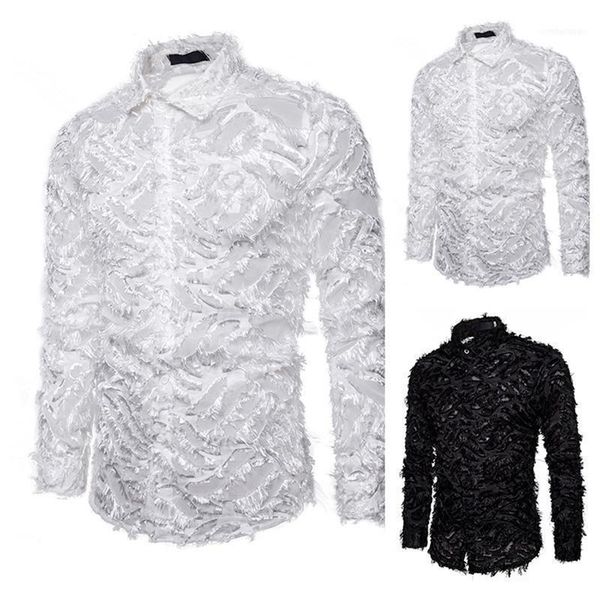 men's casual shirts men clothing feather decor shirt long sleeve male blouse autumn camisa masculina hawaiian clothing1, White;black
men's casual shirts men clothing feather decor shirt long sleeve male blouse autumn camisa masculina hawaiian clothing1, White;black