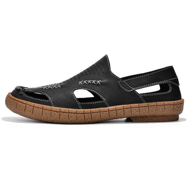 men summer beach designer shoe fashion genuine leather sandals casual boys luxurys shoes outdoor sandalias mens flip flops big size, Black 
men summer beach designer shoe fashion genuine leather sandals casual boys luxurys shoes outdoor sandalias mens flip flops big size, Black