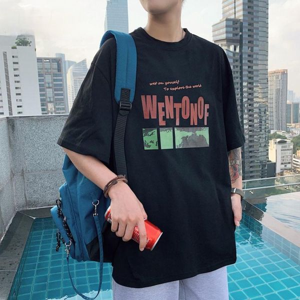 men's t-shirts summer trend ins loose large size student print short-sleeved t-shirt half-sleeved, White;black
men's t-shirts summer trend ins loose large size student print short-sleeved t-shirt half-sleeved, White;black
