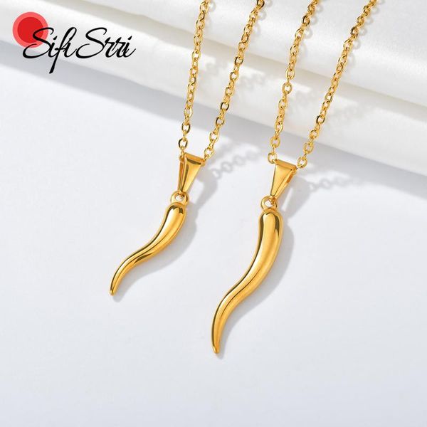 pendant necklaces sifisrri fashion stainless steel chili necklace gold pepper charm for women girls party gift collane, Silver 
pendant necklaces sifisrri fashion stainless steel chili necklace gold pepper charm for women girls party gift collane, Silver