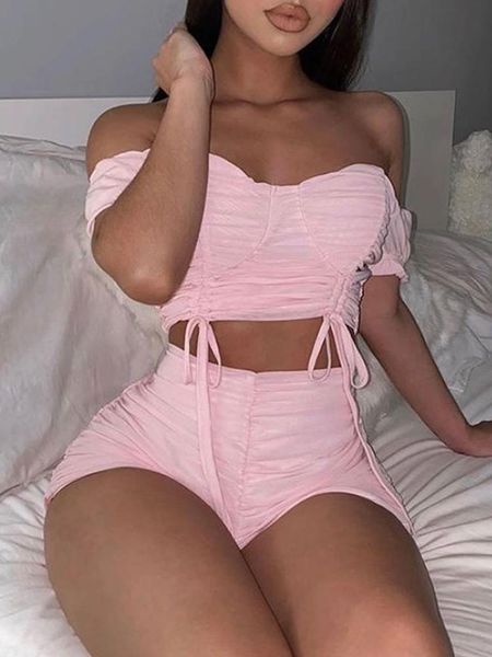 women's tracksuits pink/ivory mesh stretch off the shoulder strappy crop and ruched shorts set club wear two piece short for women, Gray
women's tracksuits pink/ivory mesh stretch off the shoulder strappy crop and ruched shorts set club wear two piece short for women, Gray