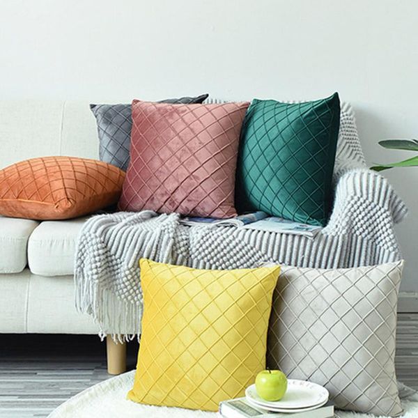 cushion/decorative pillow fuwatacchi soft cushion cover velvet checkered lattice sofa bedside office nap pillowcase 45x45cm
cushion/decorative pillow fuwatacchi soft cushion cover velvet checkered lattice sofa bedside office nap pillowcase 45x45cm