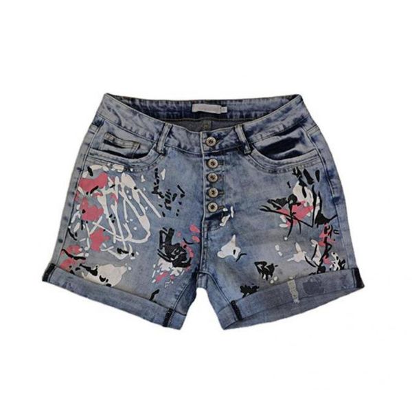 women's shorts wear-resistant stylish print multi-breasted women short jeans all-matched mid rise pants, White;black
women's shorts wear-resistant stylish print multi-breasted women short jeans all-matched mid rise pants, White;black