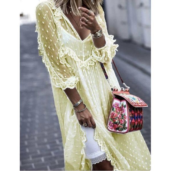casual dresses floral embroidered summer women's dress lace hollow wooden ear decoration v-neck bohemian beach party robe, Black;gray
casual dresses floral embroidered summer women's dress lace hollow wooden ear decoration v-neck bohemian beach party robe, Black;gray