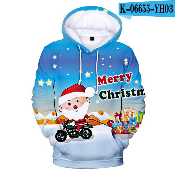 men's hoodies & sweatshirts 3d printing autumn and winter streetwear children's baby teens high-quality boys girls christmas costu, Black