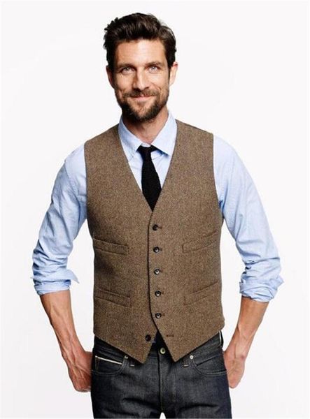 men's vests 2021 brown wool herringbone groom vest formal groom's wear suit for wedding waistcoat plus size, Black;white
men's vests 2021 brown wool herringbone groom vest formal groom's wear suit for wedding waistcoat plus size, Black;white