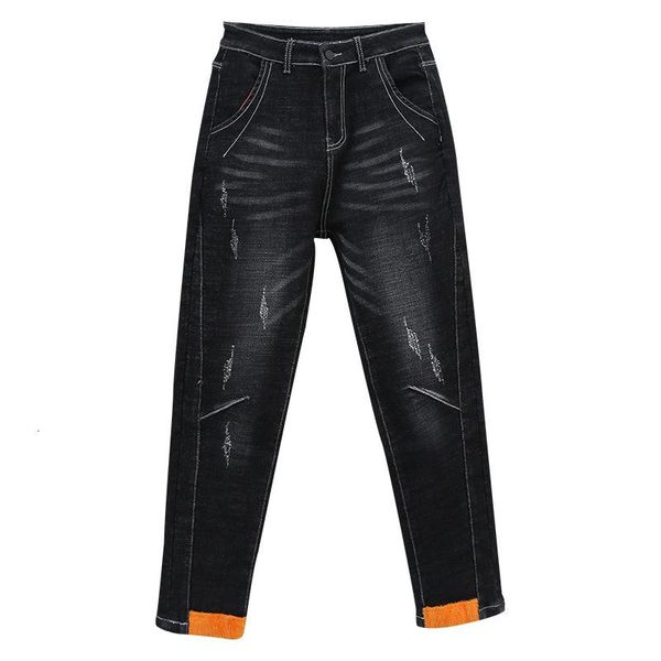 women's jeans women winter boyfriend fashion solid fleece harem pants loose warm thickening ripped denim plus size trousers, Blue
women's jeans women winter boyfriend fashion solid fleece harem pants loose warm thickening ripped denim plus size trousers, Blue
