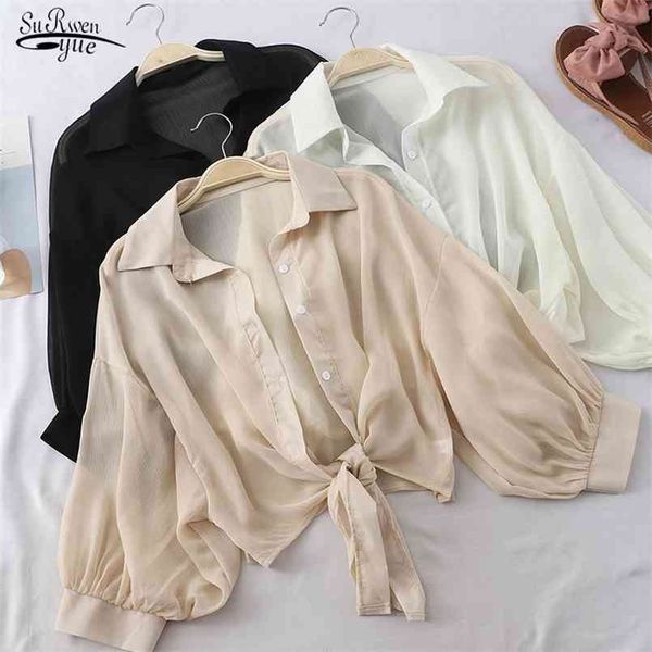 summer sunblouse chiffon shirts women half sleeve buttoned up shirt loose blouse tied waist blouses for 9776 210730, White
summer sunblouse chiffon shirts women half sleeve buttoned up shirt loose blouse tied waist blouses for 9776 210730, White