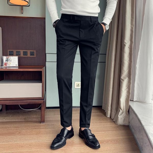 korean british men's casual pants tapered slim business straight trousers, Black
korean british men's casual pants tapered slim business straight trousers, Black