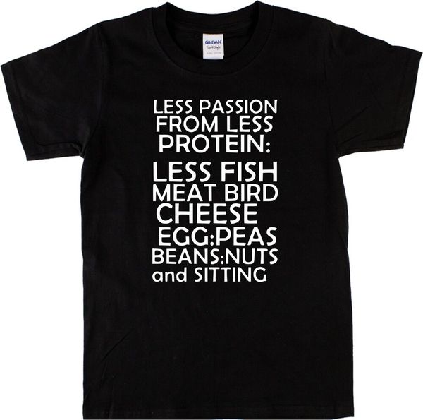 'less passion from less protein' placard t-shirt - stanley green, london,s-xxl, White;black
'less passion from less protein' placard t-shirt - stanley green, london,s-xxl, White;black