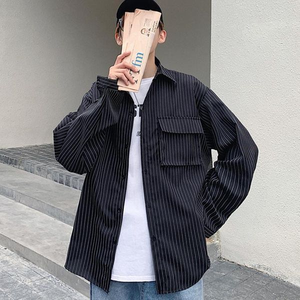 men's casual shirts striped cargo shirt long sleeve for men blouse vintage clothes korean fashion clothing streetwear collared button u, White;black
men's casual shirts striped cargo shirt long sleeve for men blouse vintage clothes korean fashion clothing streetwear collared button u, White;black