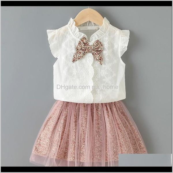 sets baby baby maternity drop delivery 2021 childrens clothing summer kids clothes sleeveless shirt net gauze girl pullover lolita skirt 2pi, White 
sets baby baby maternity drop delivery 2021 childrens clothing summer kids clothes sleeveless shirt net gauze girl pullover lolita skirt 2pi, White