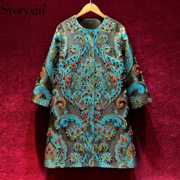 women's trench coats svoryxiu autumn winter designer luxury long loose overcoat outwear manual beaded print jacquard high-end jackets c, Tan;black
women's trench coats svoryxiu autumn winter designer luxury long loose overcoat outwear manual beaded print jacquard high-end jackets c, Tan;black