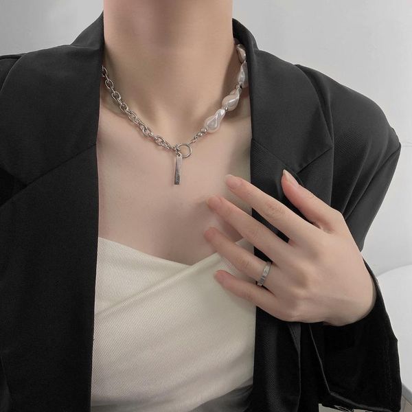 chains small design sense irregular pearl chain stitching clavicle retro simple temperament necklace, Silver
chains small design sense irregular pearl chain stitching clavicle retro simple temperament necklace, Silver