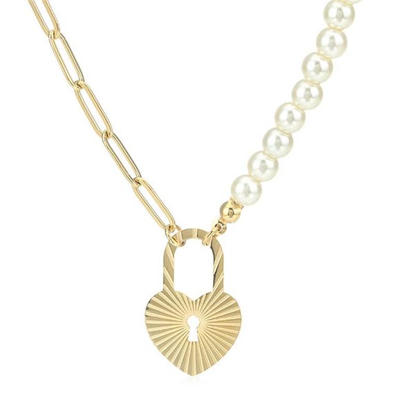 pendant necklaces stainless steel heart shape for women trinket pearl clavicle chain geometry choker trendy jewelry accessories, Silver
pendant necklaces stainless steel heart shape for women trinket pearl clavicle chain geometry choker trendy jewelry accessories, Silver