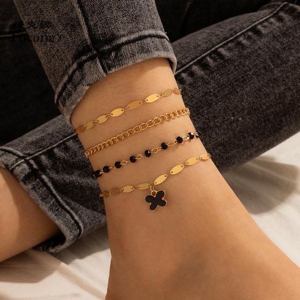 anklets tocona 4pcs/sets pretty butterfly black bead for women gold colr alloy metal wafer bohemian summer jewelry 15908, Red;blue
anklets tocona 4pcs/sets pretty butterfly black bead for women gold colr alloy metal wafer bohemian summer jewelry 15908, Red;blue