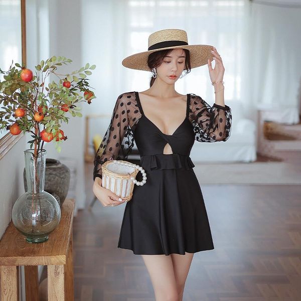 two-piece suits women long sleeve dress one piece swimsuit monokini retro polka dot vacation springs beach swimwear tankini bathing suit
two-piece suits women long sleeve dress one piece swimsuit monokini retro polka dot vacation springs beach swimwear tankini bathing suit