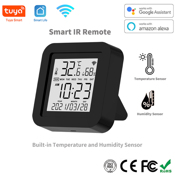smart home control tuya wifi ir remote with temperature & humidity sensor for air conditioner tv ac works alexa,google yandex
smart home control tuya wifi ir remote with temperature & humidity sensor for air conditioner tv ac works alexa,google yandex