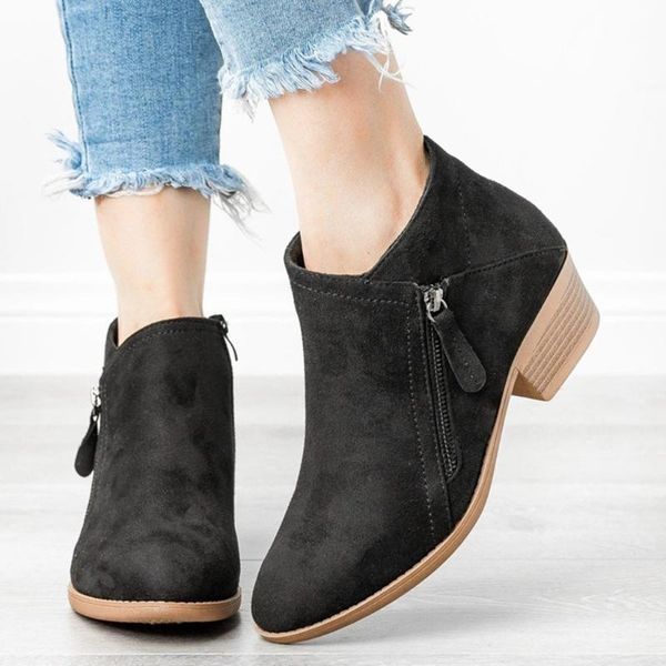boots women's girls solid sewing thick zipper ankle short female suede fleece warm shoes british style, Black
boots women's girls solid sewing thick zipper ankle short female suede fleece warm shoes british style, Black