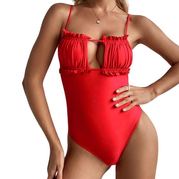 two-piece suits women's swimwear solid color summer hollowed pleated sleeveless backless triangle sling
two-piece suits women's swimwear solid color summer hollowed pleated sleeveless backless triangle sling