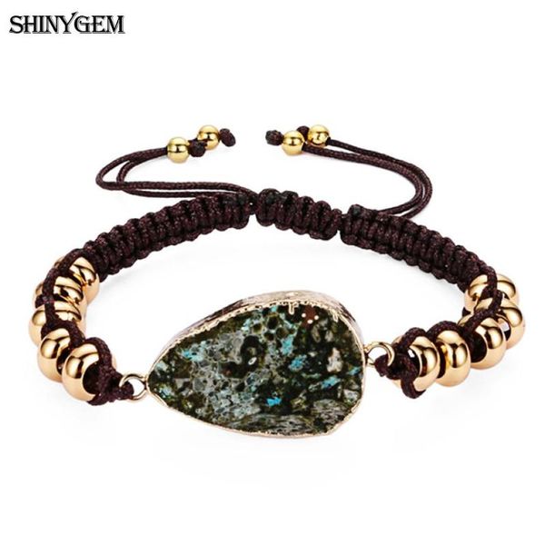 charm bracelets fashion irregular dark green natural stone bangles gold plating adjustable brown rope braid bohemian bracelet for women, Golden;silver
charm bracelets fashion irregular dark green natural stone bangles gold plating adjustable brown rope braid bohemian bracelet for women, Golden;silver