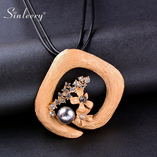 pendant necklaces sinleery multiple shape pearl necklace yellow white black color leather chian crystal women jewelry xl117 ssk, Silver 
pendant necklaces sinleery multiple shape pearl necklace yellow white black color leather chian crystal women jewelry xl117 ssk, Silver