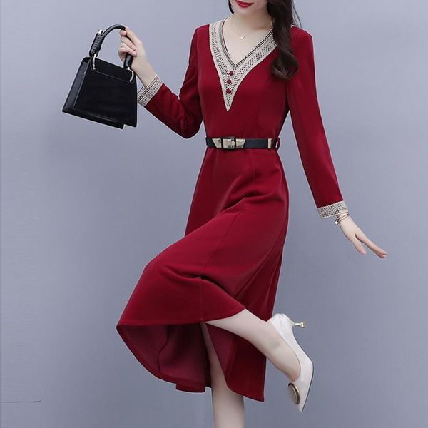 casual dresses women spring 2021 female autumn winter long sleeve bottom slim fashion vestidos high-end red mid-length dress a0032, Black;gray
casual dresses women spring 2021 female autumn winter long sleeve bottom slim fashion vestidos high-end red mid-length dress a0032, Black;gray
