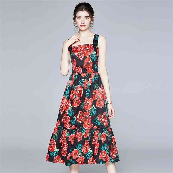 spring summer runway charming red anthurium print holiday beach dress women's spaghetti strap mid vestidos 210602, Black;gray
spring summer runway charming red anthurium print holiday beach dress women's spaghetti strap mid vestidos 210602, Black;gray