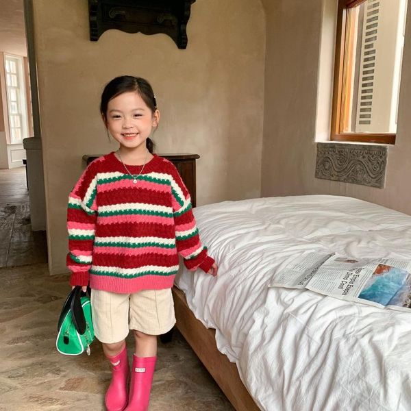 pullover 2021 autumn children's clothing girls' color matching sweater baby o-neck collar warm comfortable, Blue
pullover 2021 autumn children's clothing girls' color matching sweater baby o-neck collar warm comfortable, Blue