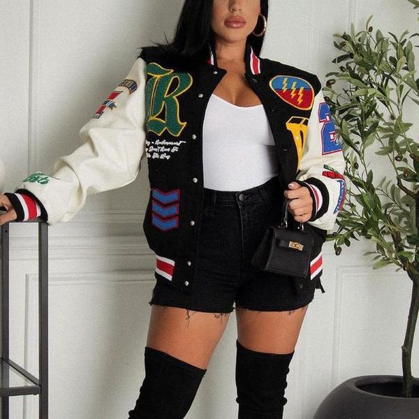 women's jackets autumn winter women streetwear letter print patchwork oversize coats varsity jacket 2022 warm leather bomber y2k black, Black;brown
women's jackets autumn winter women streetwear letter print patchwork oversize coats varsity jacket 2022 warm leather bomber y2k black, Black;brown