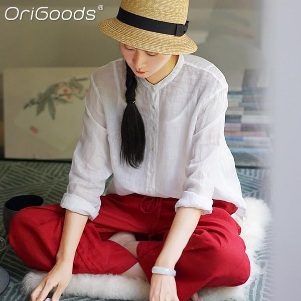 women's blouses & shirts origoods summer 2021 white shirt women long sleeve ramie thin transparent blouse sun protection for ladies e0
women's blouses & shirts origoods summer 2021 white shirt women long sleeve ramie thin transparent blouse sun protection for ladies e0
