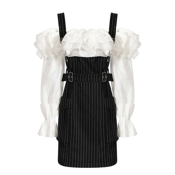 fabpop fake two piece set women black patchwork zipper dress slash neck butterfly sleeve slim fashion gb191 210709, Black;gray
fabpop fake two piece set women black patchwork zipper dress slash neck butterfly sleeve slim fashion gb191 210709, Black;gray