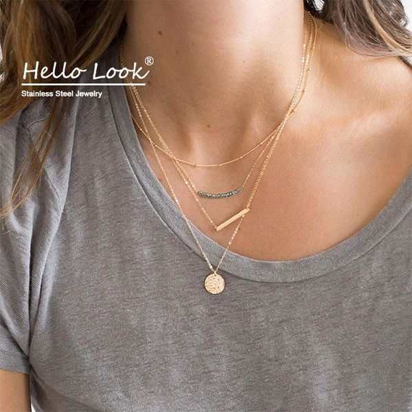 hellolook 4pcs vintage multilayer crystal pendant necklace women gold stainless steel beads chain choker necklaces jewelry, Silver
hellolook 4pcs vintage multilayer crystal pendant necklace women gold stainless steel beads chain choker necklaces jewelry, Silver
