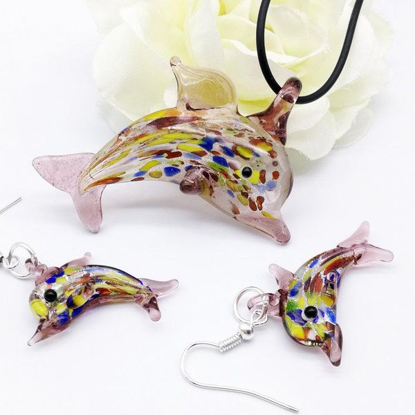 1set chinese style glass murano trendy creative diy purple love dolphin pendant necklace for women animal charm jewelry gift necklaces, Silver
1set chinese style glass murano trendy creative diy purple love dolphin pendant necklace for women animal charm jewelry gift necklaces, Silver