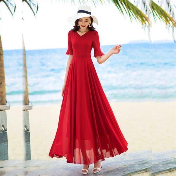summer middle aaged chiffon women cami v neck slim ruffles long dress female beach mother fashion dresses vestitos w199, White
summer middle aaged chiffon women cami v neck slim ruffles long dress female beach mother fashion dresses vestitos w199, White