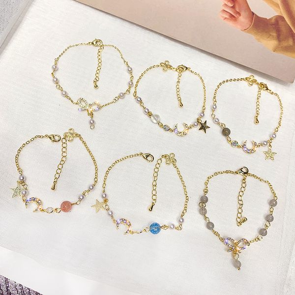 alloy bracelet star moon pearl chic net red harajuku girl super fairy bracelet simple bracelet for lovers, Black
alloy bracelet star moon pearl chic net red harajuku girl super fairy bracelet simple bracelet for lovers, Black