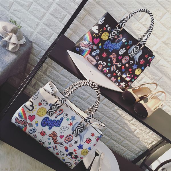 handbag korean version spoof cartoon print graffiti large capacity lady's bag single shoulder slung fashion, Black;red
handbag korean version spoof cartoon print graffiti large capacity lady's bag single shoulder slung fashion, Black;red